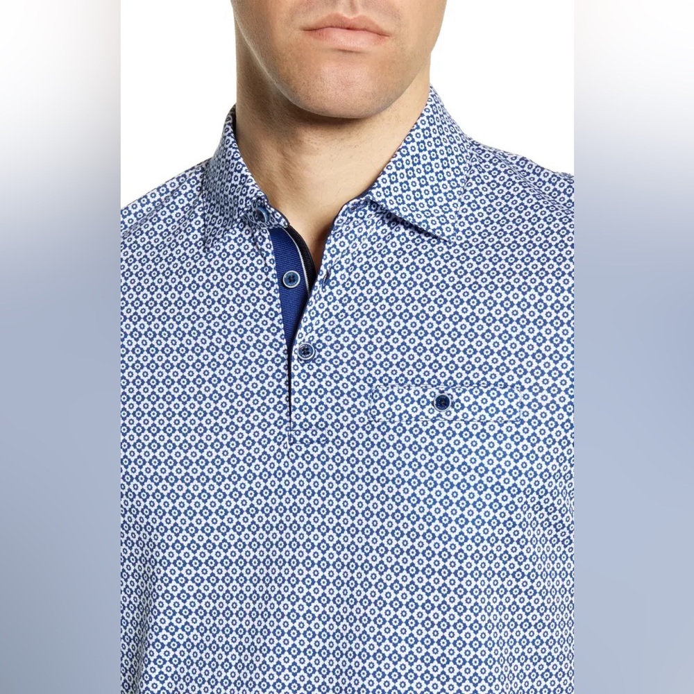 Ted Baker geo print polo blue